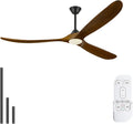 70 Inch Large Wood Ceiling Fans with Lights, Rustic Farmhouse Indoor Outdoor Ceiling Fans with Reversible Quiet DC Motor, 8H Timer, Dimmable, 3 Blades Propeller Fans for Living Room Patios