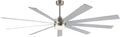 LEDLUX 84' DC Motor Ceiling Fan with Light, 6-Speed Remote Control, Reversible Motor, Modern 9 Blades Silver Ceiling Fan with 4.5'/12'/24' Downrods for Home or Commercial, Living Room/Restaurant