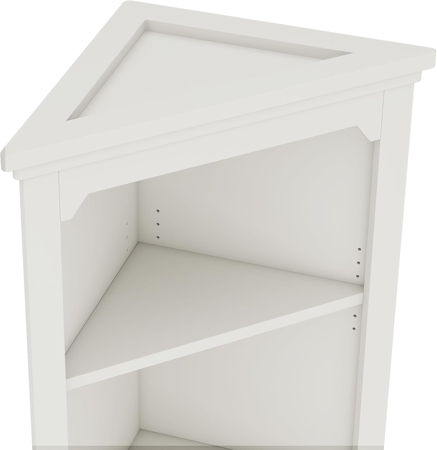 KEIKI 69' Tall Corner Cabinet, Farmhouse Corner Storage Cabinet with Doors & Shelves, Home Storage for Living Room, Bathroom, Dining Room or Kitchen, White