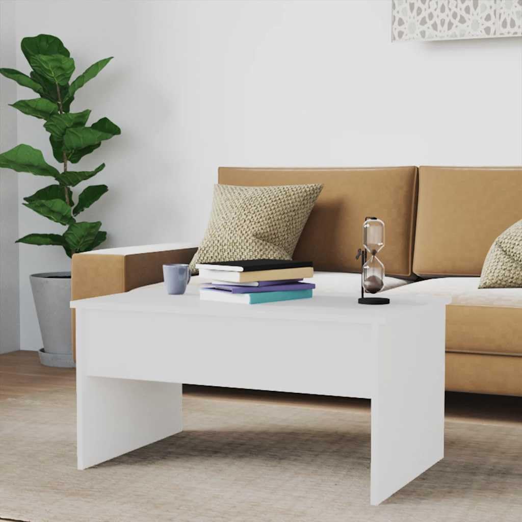 Modern Coffee Table with Hidden Compartment, Lift Top Coffee Table for Home, Office, High Gloss White 31.5'x19.9'x16.3' Engineered Wood,-959