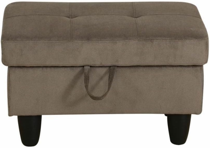 Ottoman Storage Ottoman Bench Corduroy Footrest Footstool with Hinged Lid for Living Room, Bedroom, Entryway, Brown, 28.5'X19'X17.5'