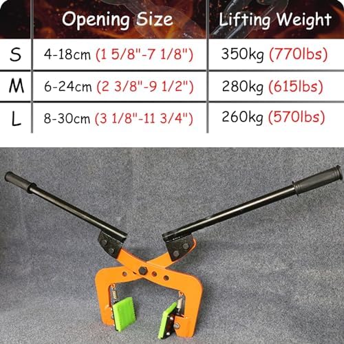 Heavy-Duty Steel Paver Lifting Clamp - Adjustable Stone Slab Lifter for Concrete Blocks, Dual Handle Construction Tool, 8-30cm (3 1/8' - 11 3/4')