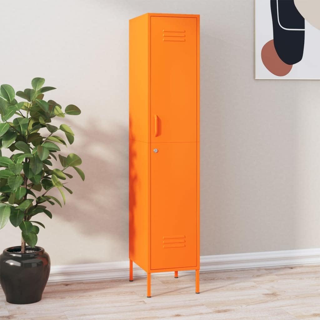 Metal Storage Cabinet with Lock, Home Office Storage Locker Cabinet, 13.8'x18.1'x70.9', Orange,-243