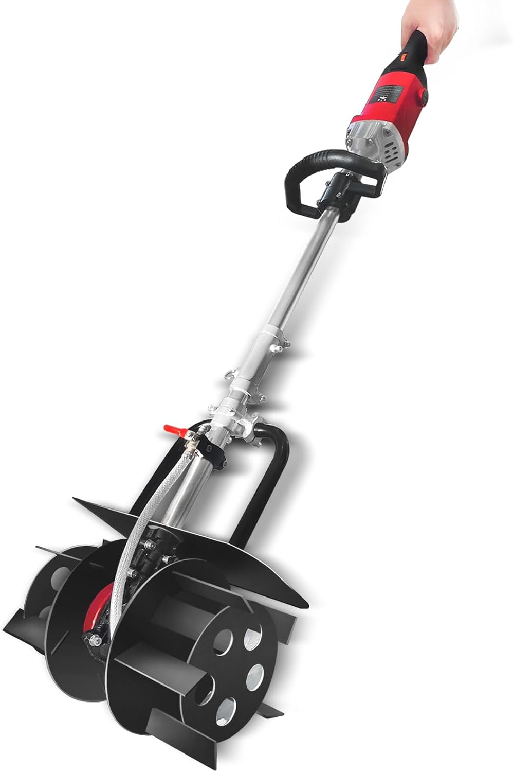 2 in 1 Electric Cement Mixer & Tiller - 1280W 6-Speed Portable Soil Cultivator with 320mm Mixing Width for Construction, Gardening, Road Repair (100-240V)