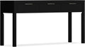 SIMPLIHOME Hollander Console Table - 60 Inch Wide Solid Wood Sofa Table in Black, Contemporary Storage Table for Entryway or Living Room with 3 Drawers and Sleek Metal Hardware
