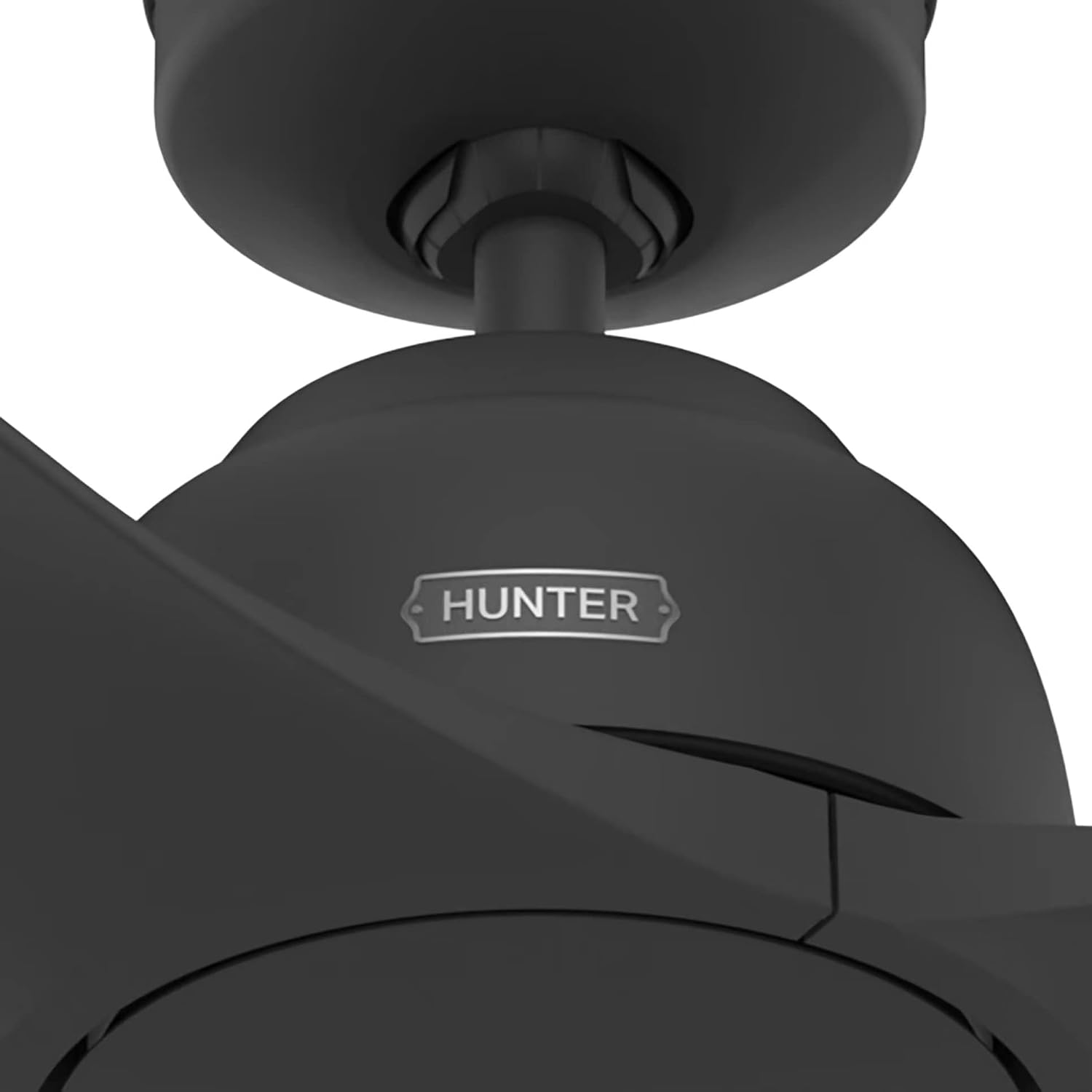 Hunter Fan 52 inch Ceiling Fan with No Light, Outdoor or Indoor Matte Black Ceiling Fan for Porch, Living Room, Office, Kitchen, Garage, 3 Blades (Renewed)