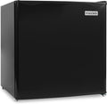 Igloo 1.6 Cu.Ft Mini Fridge with Freezer- Single Door Compact Refrigerator with Glass Shelves for Homes, Dorms & Offices- Keep Snacks, Drinks & Frozen Foods Cool with Temperature Control Fridge- Black