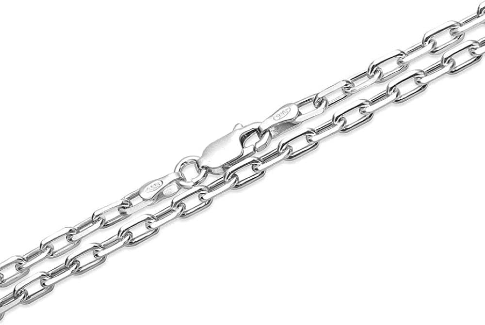 Verona Jewelers Sterling Silver 3MM, 4.5MM, 5.5MM Mariner Anchor Link Chain Necklace - Square, Cable, Twist, Rolo Chain Necklace