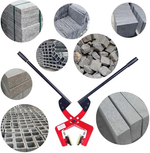 Alloy Steel Paver Stone Lifter Tools - Granite Curb Lifting Clamps, Scissor Tongs, Paver Slab Mover with Polyurethane Mats (L-Opening 18-30cm (7 1/8'-11 3/4')