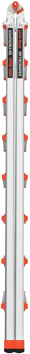 Little Giant Ladders Skyscraper M15, Adjustable Step Ladder, 8–15 Ft, Aluminum, 300 lb Capacity, Type 1A Extra Heavy Duty, 18.75-Ft Reach (10109)