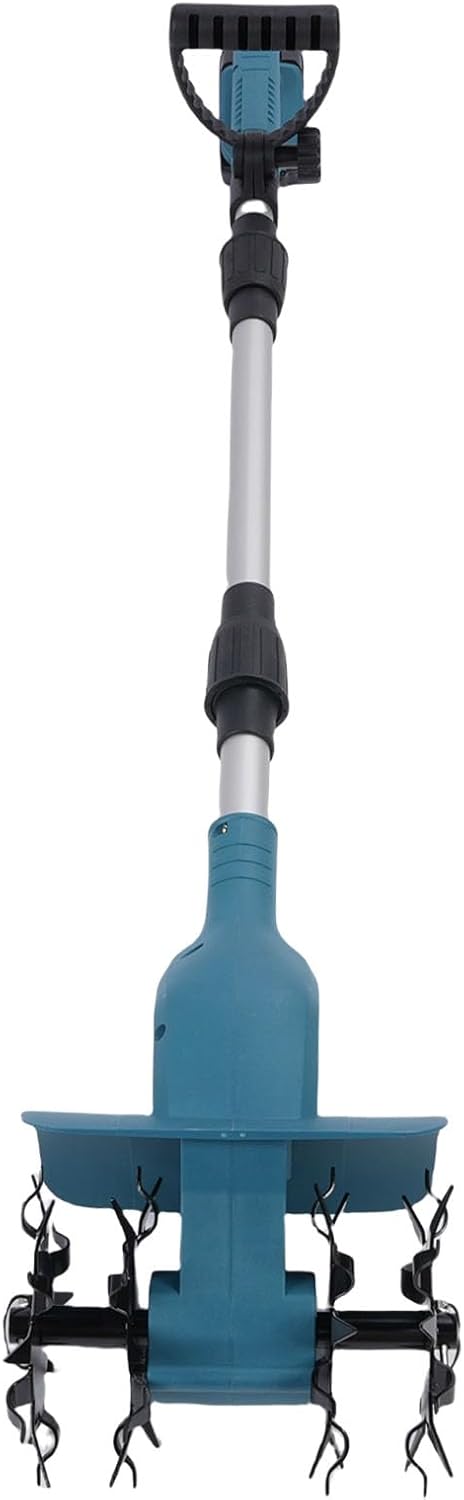 YWBL-WH Cordless Tiller, 500W Handheld Tiller with 5000mAh Battery, Lightweight Cultivator for Gardening Soil Cultivation, Cordless, Electric Rototiller (US Plug)