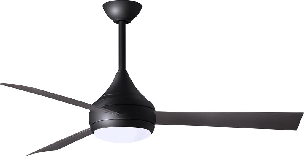 Matthews DA-BK-BB Donaire Outdoor Wet/Salt Water Rated 52' Marine-Grade Coastal Ceiling Fan with LED Light & Remote, Matte Black with Brushed Bronze