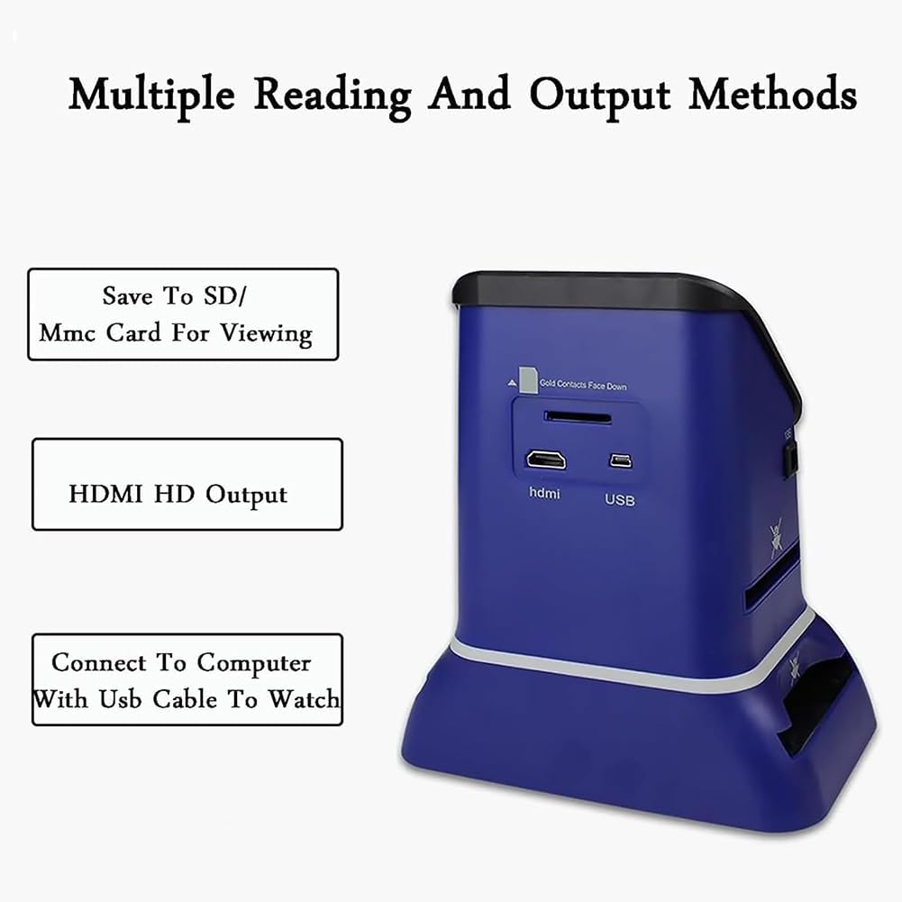 Portable Digital Film Scanner, HD Film Scanner with 4.3 in LCD Screen, 22MP Film Negative Scanner Slide Viewer, Converts