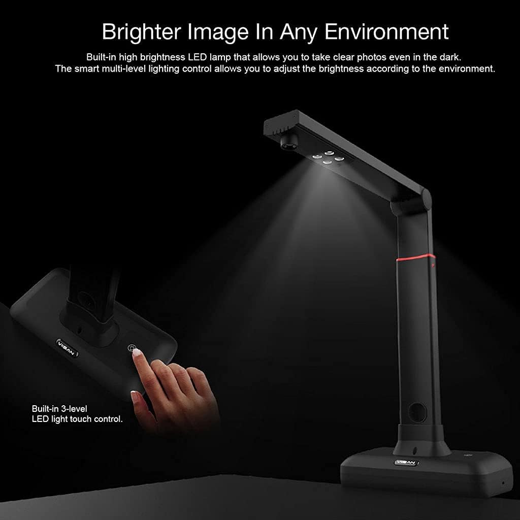 VIISAN Large Format Book & Document Scanner, Capture Size A2/A3, 26MP USB Document Camera with Auto-Flatten, Fingerprint Removal Technologies, Multi-Language OCR, Compatible with Windows & macOS