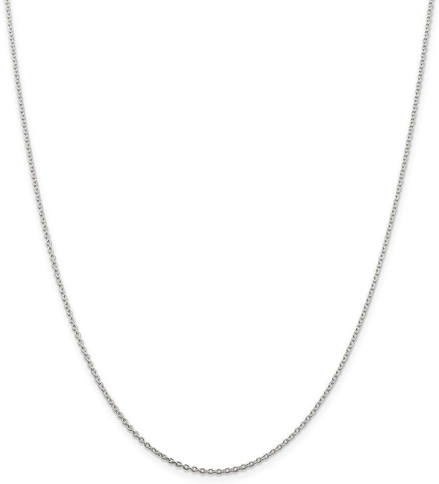 Solid 925 Sterling Silver 1.5mm Cable Chain Necklace
