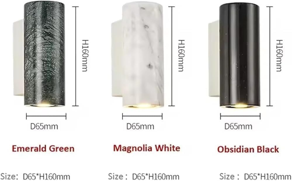 Nordic Minimalist Natural White Marble Modern Living Room Balcony Decoration Spotlight Landscape Corridor Warm Color Wall Lamp T-155(Green)
