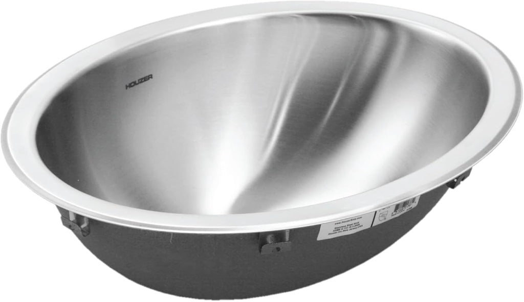 Houzer Opus Stainless Steel Bathroom Sink - 18 inch Undermount Oval Bowl Bathroom Sink without Overflow, Durable & Versatile, Essential for Home & Apartment, Nested 40-Pack - CH-1800-40