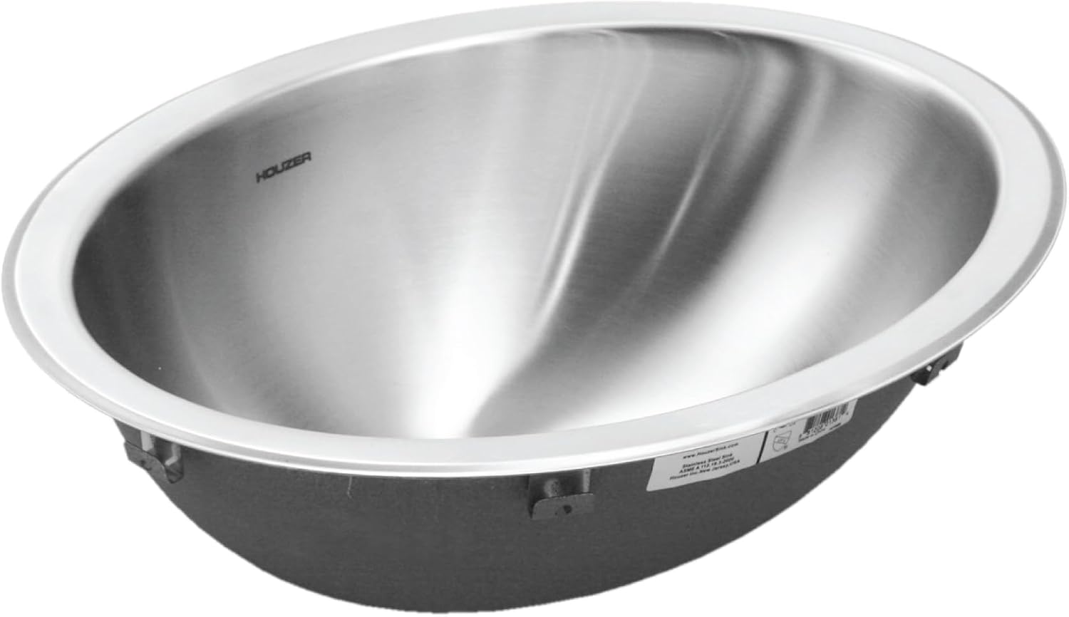 Houzer Opus Stainless Steel Bathroom Sink - 18 inch Undermount Oval Bowl Bathroom Sink without Overflow, Durable & Versatile, Essential for Home & Apartment, Nested 40-Pack - CH-1800-40