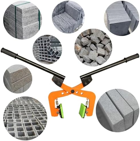 Heavy-Duty Steel Paver Lifting Clamp - Durable Stone Slab Lifter for Concrete Blocks, Adjustable Dual Handle Tool, L-Opening 8-30cm (3 1/8' - 11 3/4') for Easy Lifting