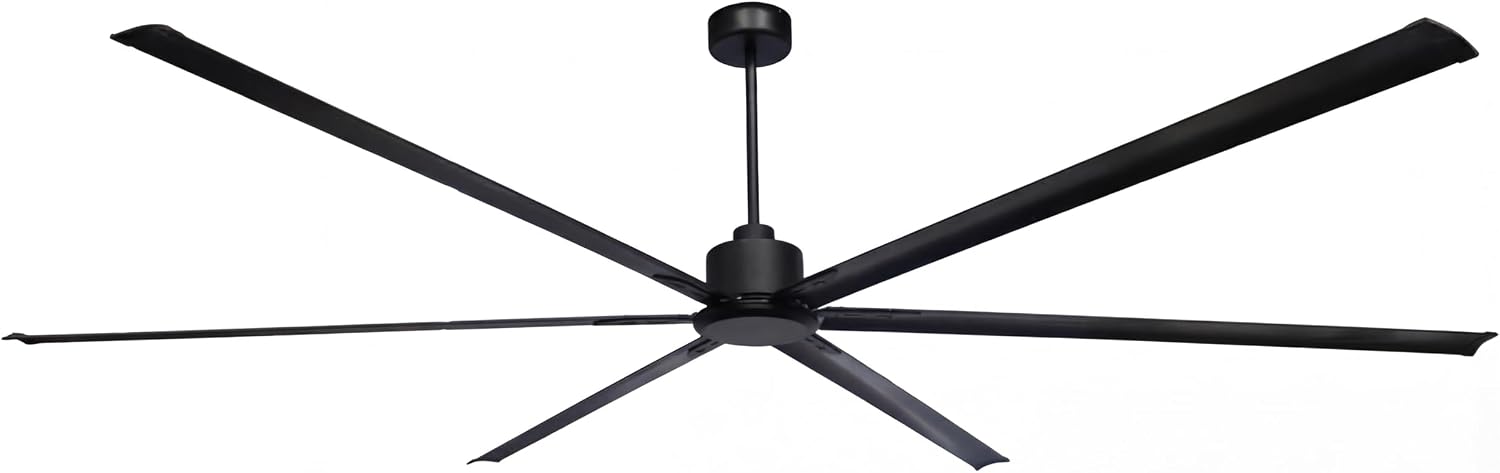 100 Inch Big Industrial Fan, HVLS Large Ceiling Fan for Shops & Warehouses, Quiet 90W DC Motor, 6 Aluminum Blades, 10-Year Warranty for Garage, Gym, Factory & Patio