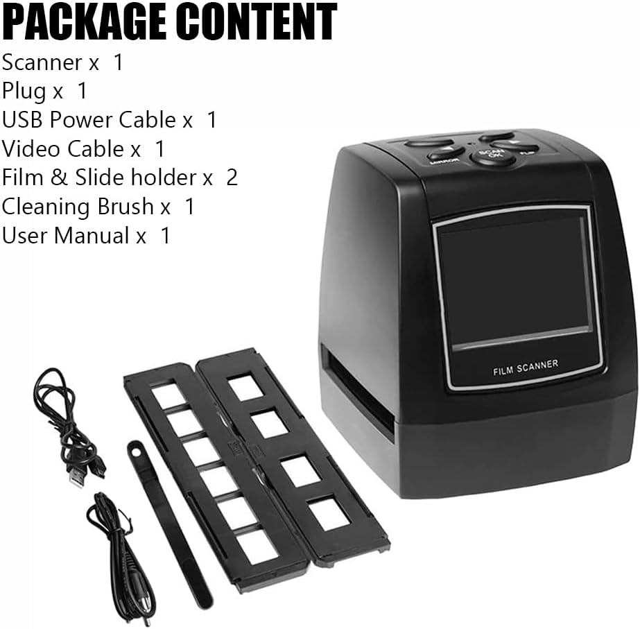 10MP Film Scanner, Mini Digital Film Scanner Slide Digitizer, Converts Slide/Negatives to JPEG Images, Digital Photo Negative Scanner
