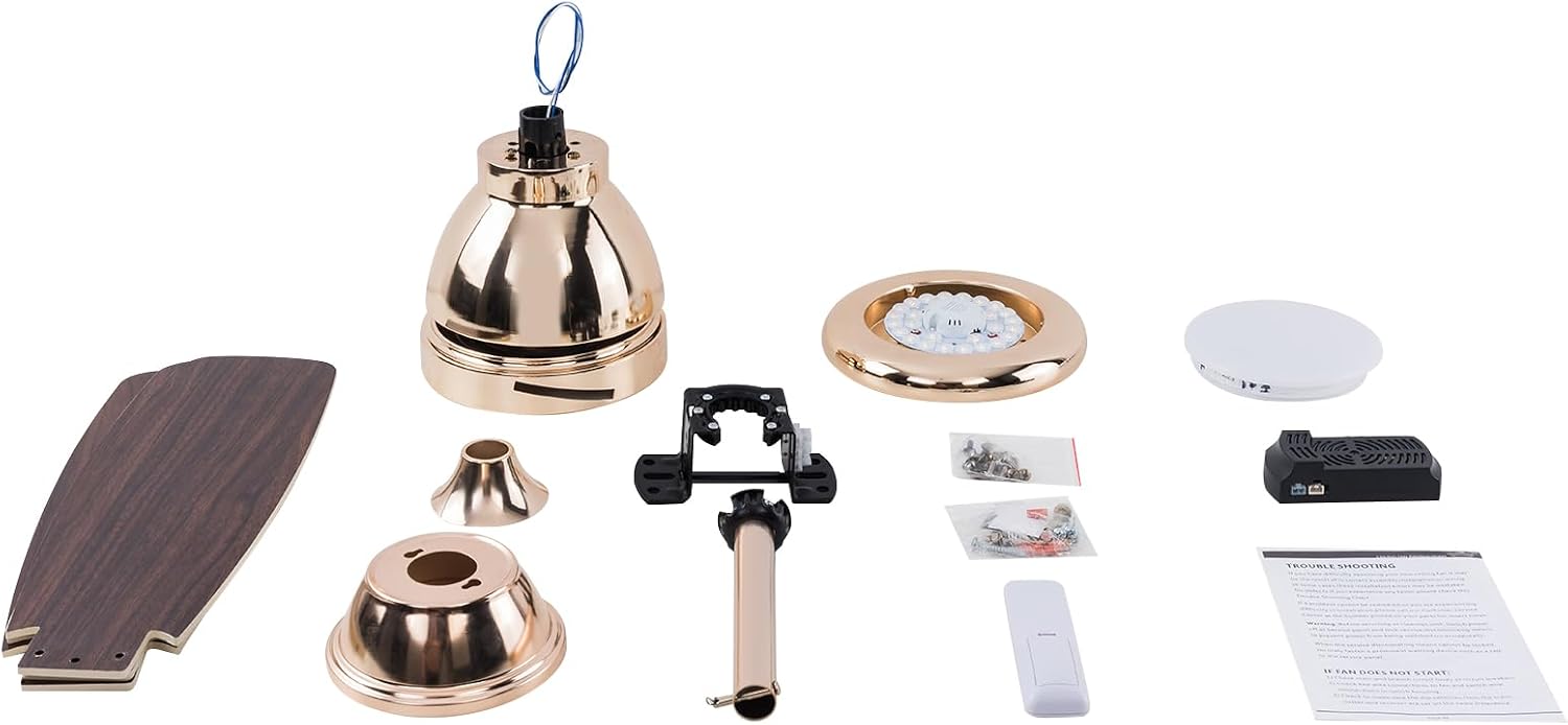 Ceiling Fans with Lights, 42 Inch Modern Low Profile Ceiling Fan with Remote Control 6 Speeds, 3000-6000K Dimmable Timing (1/2/4 hours) 3 Blades Large Ceiling Fan for Indoor and Outdoor Bedroom Patios