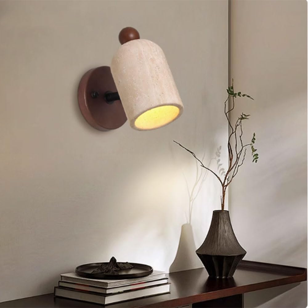 Adjustable Wall Sconces ‎Yellow Travertine Wall Spotlight Farmhouse Hallway Wall Light Fixtures Indoor Reading Wall Mounted Lamp Decoration for Living Room, Kids Bedroom,Corridor Hotel