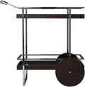 SEI Furniture Dorben Rolling Bar Cart, Wine Glass and Glass Holder, Brown