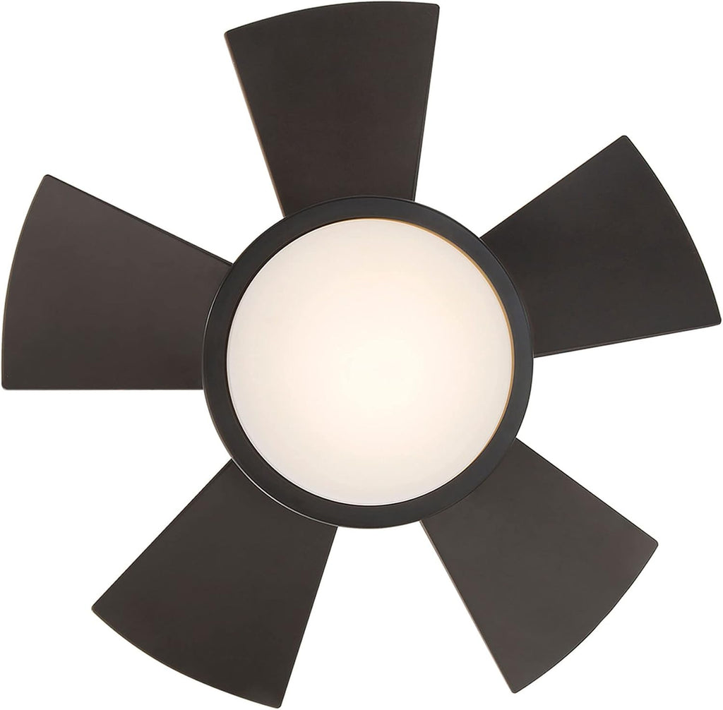 Modern Forms Vox Indoor and Outdoor 5-Blade 26in Smart Ceiling Fan in Bronze with 3000K LED Light Kit and Remote Control Works with Alexa and iOS or Android App