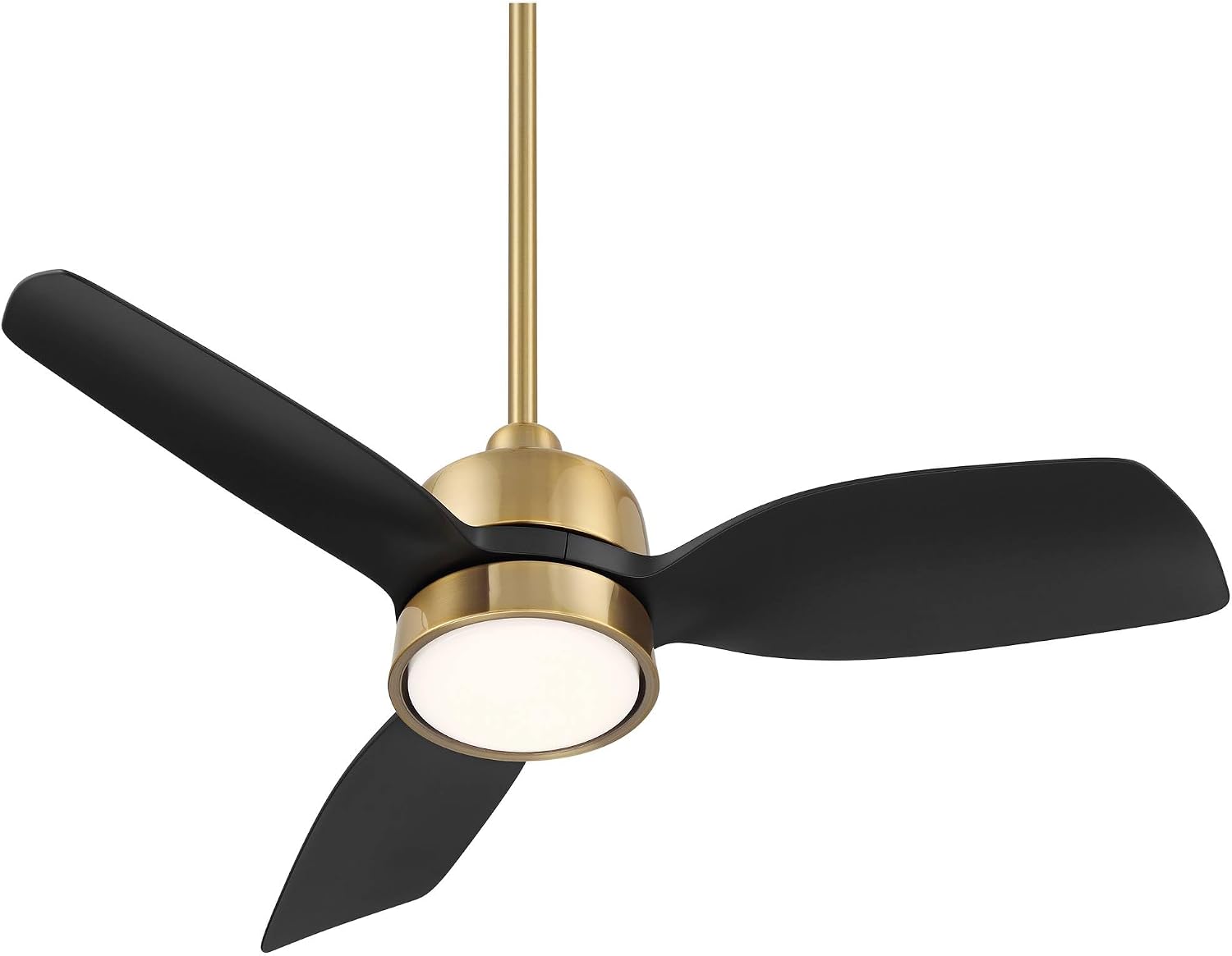 Casa Vieja 36' Verdin Modern Indoor Outdoor Ceiling Fan 3 Blade LED Light Remote Control Brass Finish Black Blades Bedroom Living Room Kitchen Garage Dining Damp Rated Decorative Dimmable Office