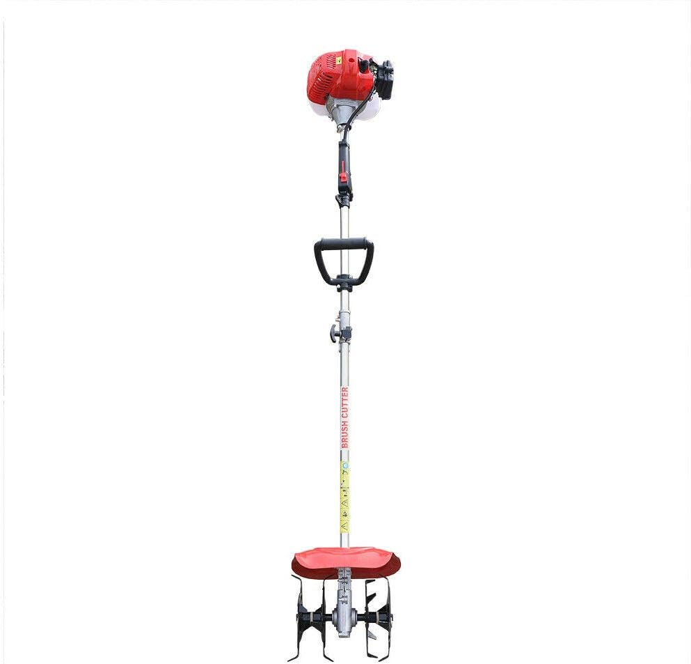 LYNICESHOP Garden Tiller Cultivator, 42.7cc Mini Tiller Cultivator Gas Powered Rototiller Garden Farm Tiller 2-Stroke Gas Powered Tiller Cultivator Machine for Farmland Planting