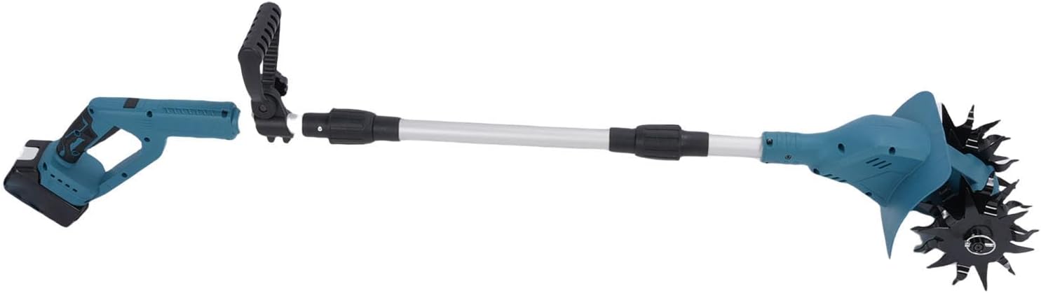 Generic Cordless Mini Cultivator Efficiently 9' Wide, 6.3' Deep for Gardening Soil Cultivation, Battery Powered Electric Tiller for Gardening Enthusiasts (US Plug)