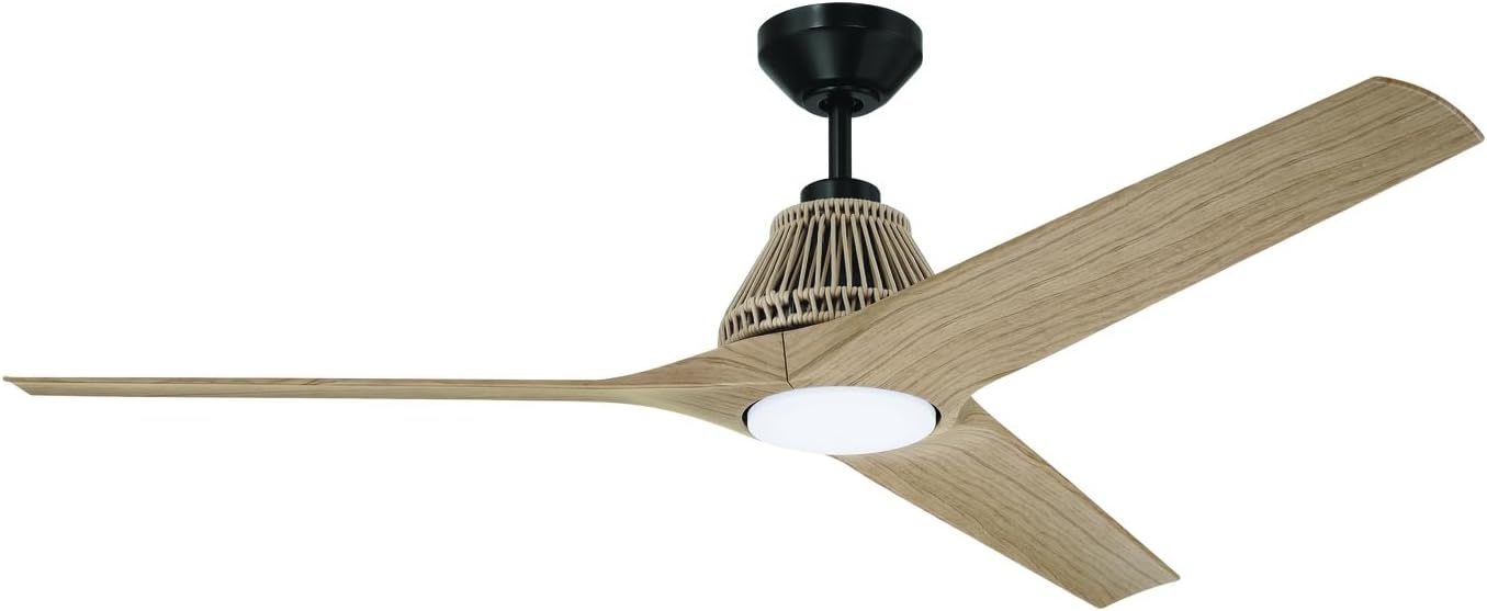 Craftmade - 56 in. Sea Scape Indoor/Outdoor Flat Black Finish Ceiling Fan w/Optional Integrated LED Light and Remote Control Included