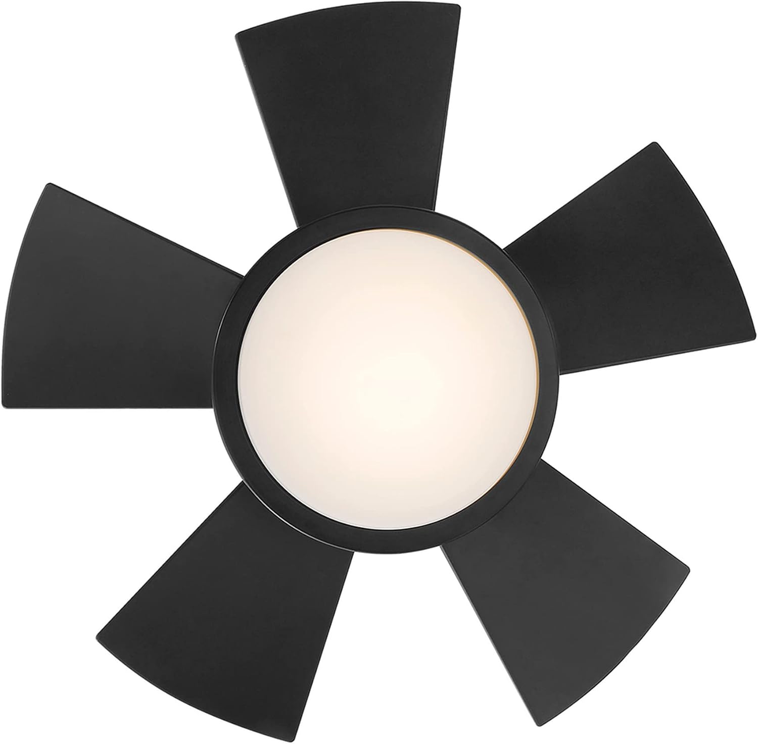 Vox 26 in Smart Indoor and Outdoor Smart Flush Mount Ceiling Fan in Matte Black with Remote Control 2700K