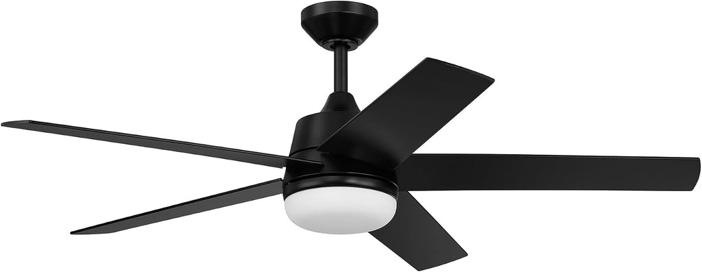 DESIGNERS FOUNTAIN Astrea Smart Ceiling Fan with Lights, 52 Inch LED Light Indoor Outdoor 5-Blade Fan, Remote Control, RGB, Matte Black, FS-ATR52RGB-MB