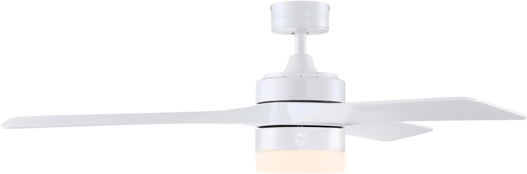 Westinghouse Lighting Alta Vista Contemporary Indoor/Outdoor Ceiling Fan, Dimmable LED Light Fixture with Opal Frosted Glass, Remote Control, 52 Inch, Matte White Finish, DC Motor
