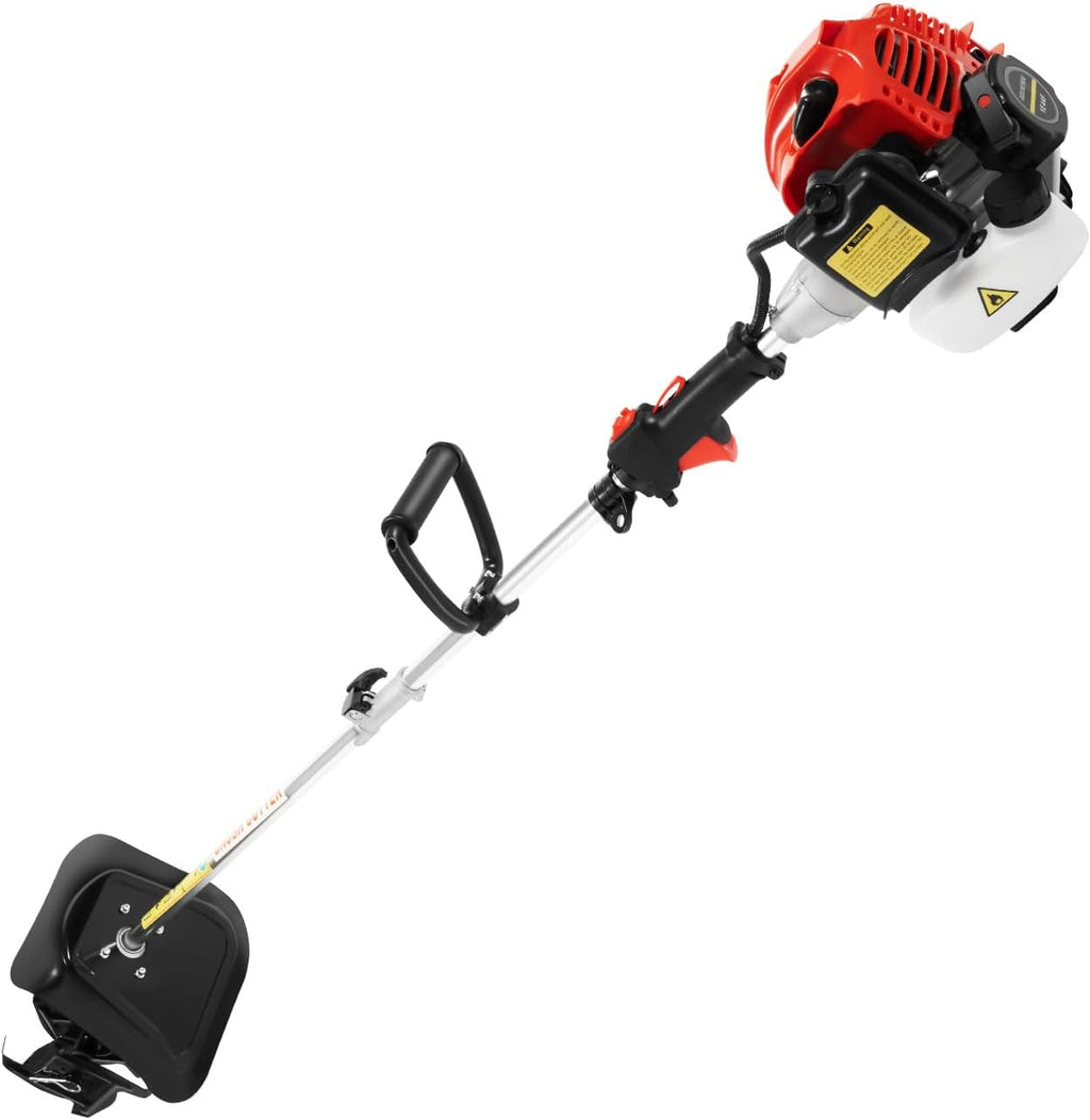 Gas Powered Tiller Cultivator, 51.7CC 2-Stroke 1.45KW Handheld Tiller Cultivator, Pull Start Single Cylinder Air-Cooled Gasoline Engine Rototiller for Garden Lawn Farmland Soil Cultivation