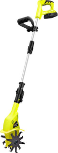 20V Electric Garden Rotavator, Cordless Tiller Cultivator, Ploughing Width 25cm, Depth 10cm, 97 127cm Telescopic Pole, The Whole Machine Weighs Only 2.7kg, 2 X 2000mAh Battery, for Soil Cultivation