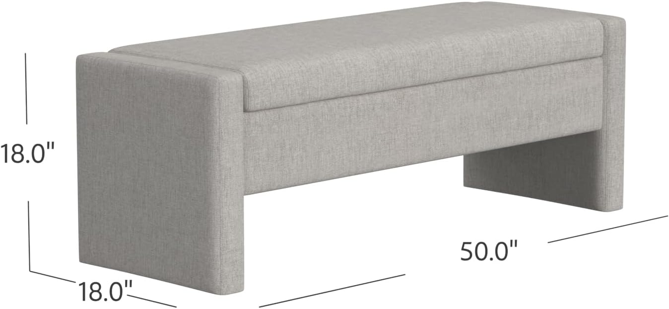 HomePop 50' Copenhagen Storage Bench - Light Gray Woven