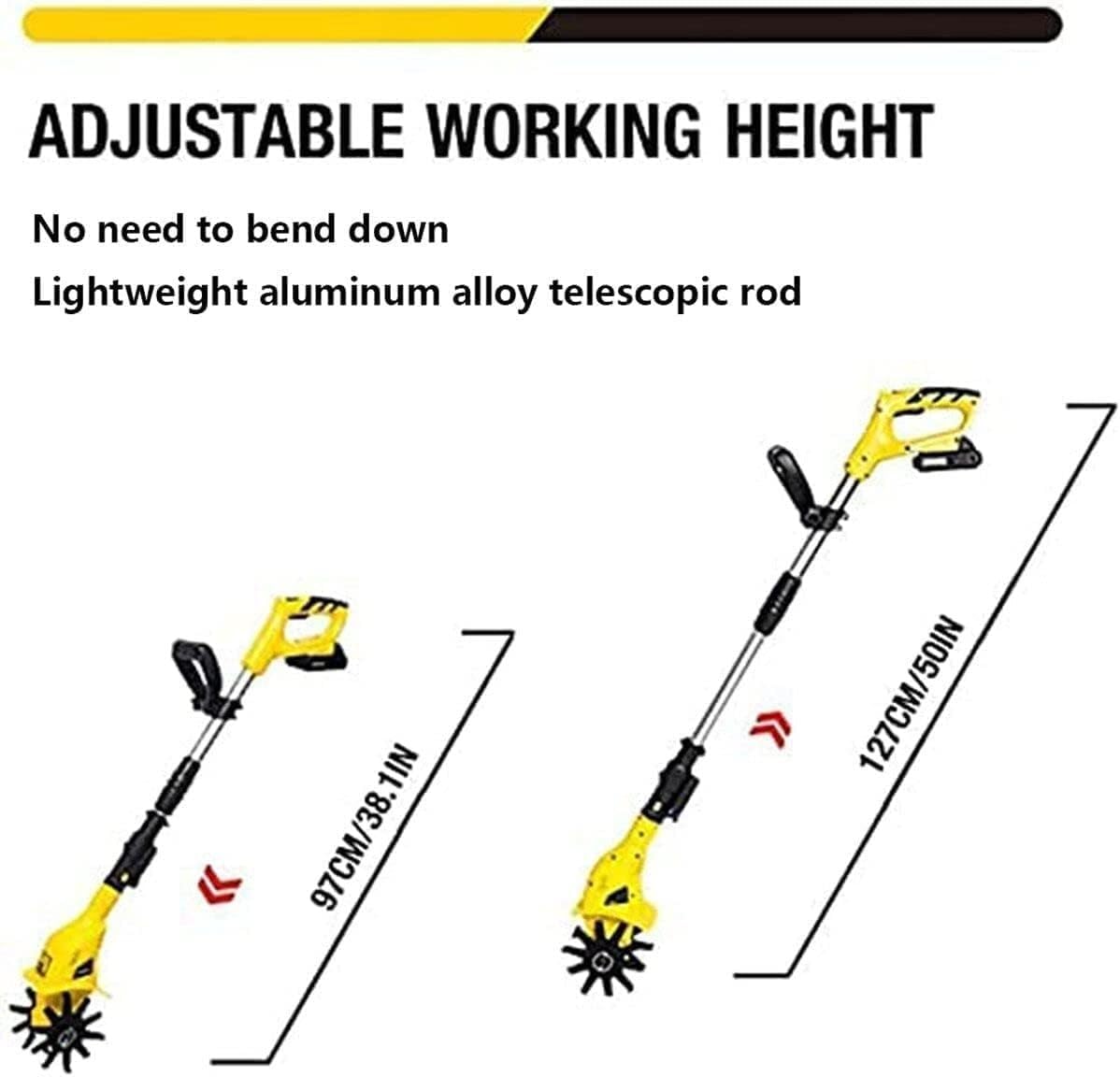 LXXW Electric Tiller Handheld 20V Lithium Microtiller Loosener Agricultural Tiller Home Use Small Electric Hoe Rototiller Electric Cultivator