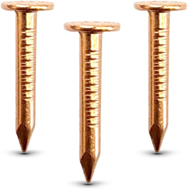 (1000-Pack) 1 Inch Copper USA MADE Nails Roofing Finish - Solid Pure Copper Slate Spikes Flashing Furniture Boat - Highest Quality Nails (1000)