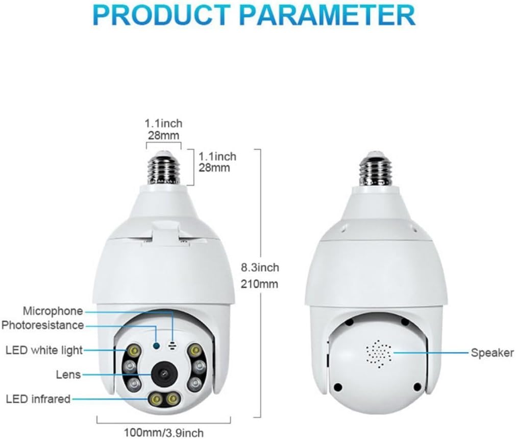 EVERSECU 4K 8MP UHD Screw-in 4 Inch PTZ Security Camera, Outdoor Waterproof, Wireless 2.4G&5Ghz WiFi, ONVlF&RTSP Stream, 360° View, Auto Tracking, 2 Way Audio, Motion Detection, Remote View(4pack)