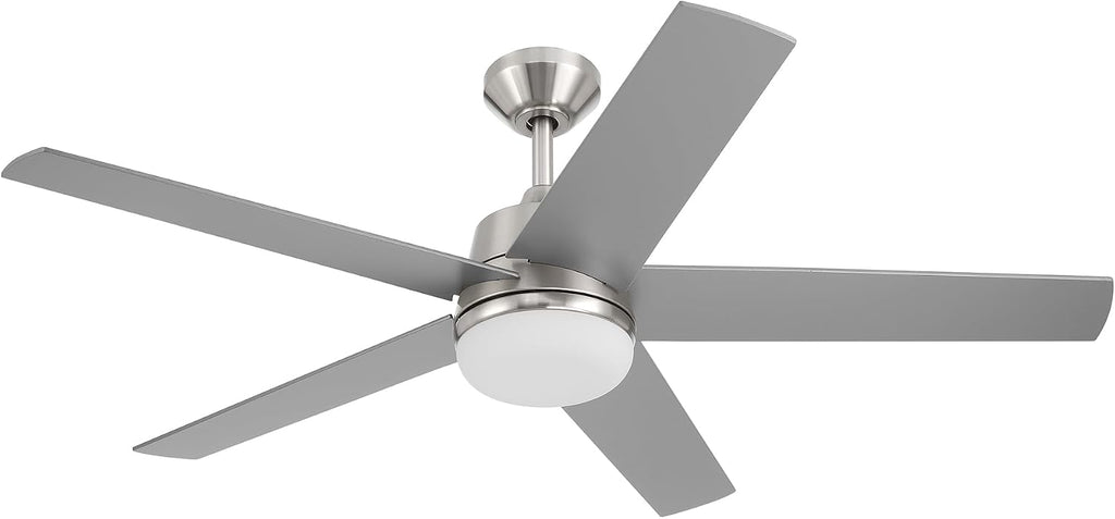 DESIGNERS FOUNTAIN Astrea Smart Ceiling Fan with Lights, 52 Inch LED Light Indoor Outdoor 5-Blade Fan, Remote Control, RGB, Brushed Nickel, FS-ATR52RGB-BN