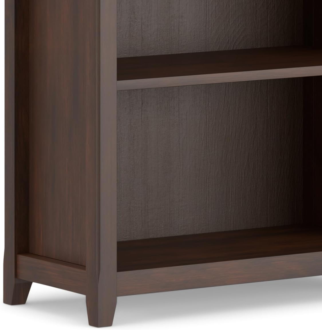 SIMPLIHOME Amherst Desk and Bookcase Bundle - 54 inch Wide Solid Wood Desk with Drawers and 30 inch Wide 5-Shelf Bookcase in Russet Brown, Transitional Home Office Furniture (Set of 2)