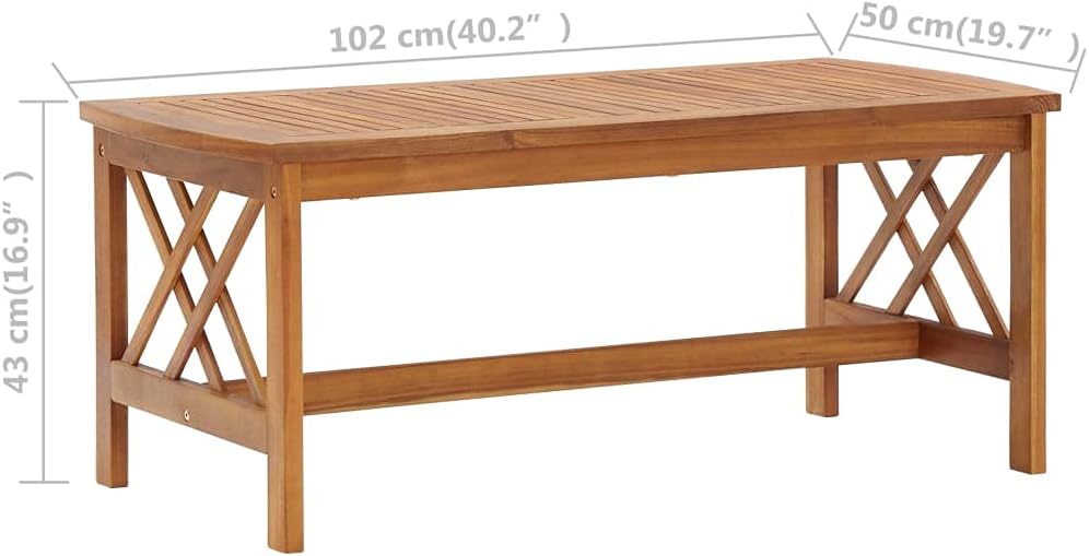 3 Piece Patio Furniture Sofa Seat Set, Outdoor Solid Acacia Wood Patio Conversation Table Chair Set for Garden, Backyard, Poolside,-522