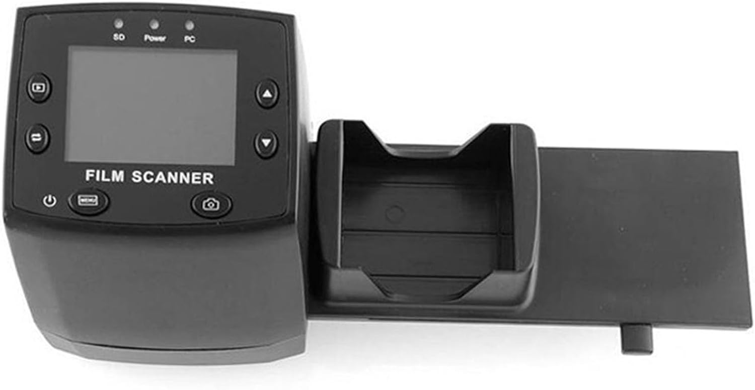 Mini Digital Film & Slide Scanner, Negative Viewer, with 2.4 LCD Color Screen, Slide Mounts Feeder, Converts 35mm, 126, 110, 8mm Film Slides to JPEG Images