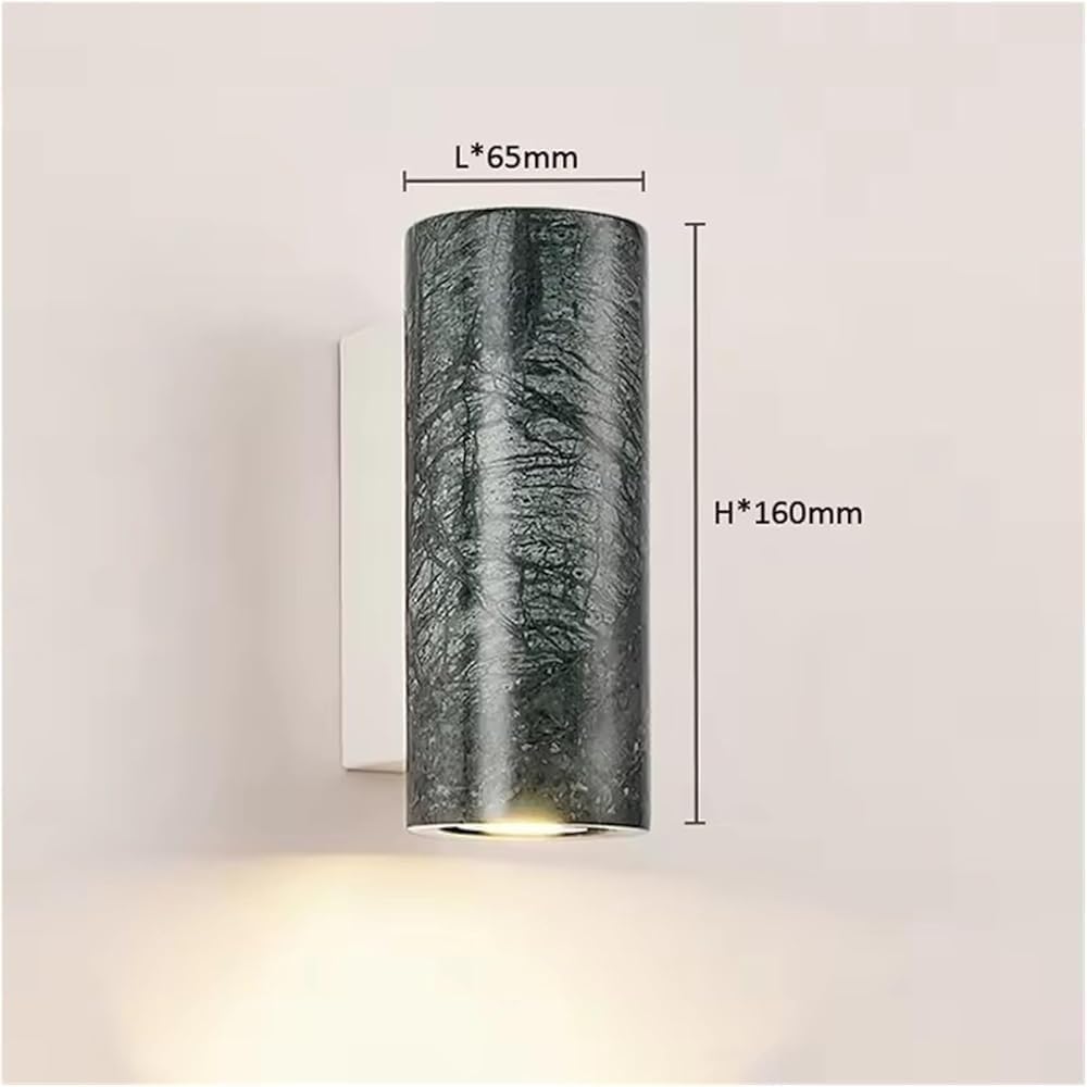 Nordic Minimalist Natural White Marble Modern Living Room Balcony Decoration Spotlight Landscape Corridor Warm Color Wall Lamp T-155(Green)