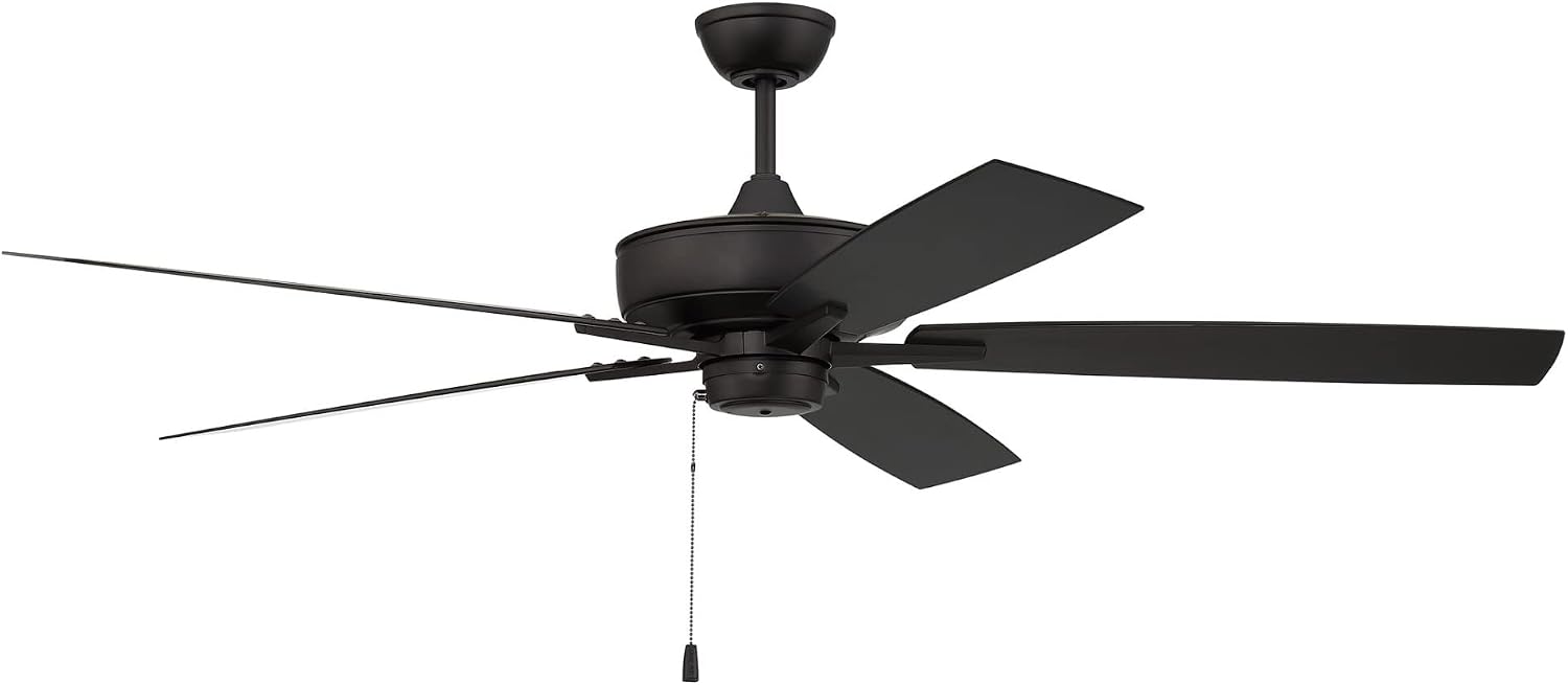 Craftmade 60' Super Pro OS60FB5 Wet Rated Fan in Flat Black with ABS Flat Black Blades