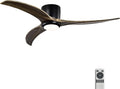 Ceiling Fans with Lights, 52 Inch Solid Wood Blades Ceiling Fan with Light and Remote Control, Noiseless Reversible Motor, 6 Speed, 3 Color Ceiling Fan for Patio Living Room, Bedroom,Indoor(Black)