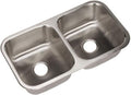 Houzer Elite Stainless Steel Kitchen Sink: 31 Inch Undermount 50/50 Double Bowl Sink with Strainer, Durable & Versatile, Essential for Home & Apartment: ED-3108-1
